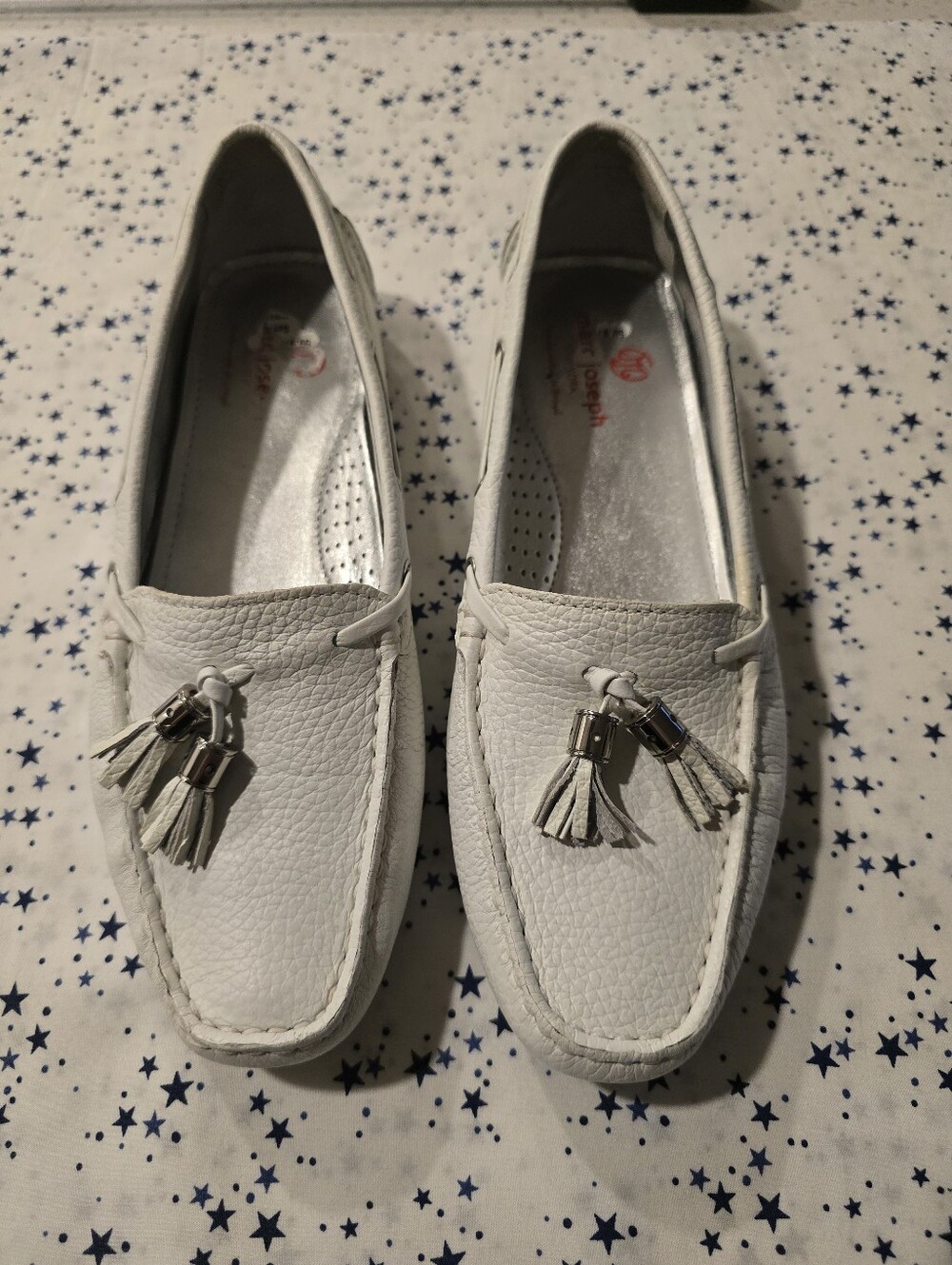 Marc Joseph Women’s White Tassel Loafers – Slip-On Casual Flats